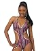 Coogi Rhinestone Studded Monokini Black M