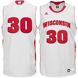 adidas Wisconsin Badgers #30 Replica Basketball JerseyWhite Large