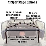 Rock Hard 4x4 Parts RH1002-A Rear Angle Bars for Jeep Wrangler YJ 1992-96