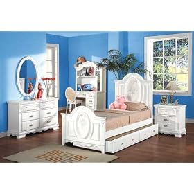 New 4pcs Youth Kid Full Girl Bedroom Set, #A1677F by UTM