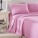 Honeymoon 1800 Brushed Microfiber Embroidered Bed Sheet Set, Ultra Soft, Queen - Pink