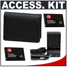 Casio Exilim EX-CASE-10 Leather Case (Black) + (2) Spare NP-20 Battery Packs + Mini... by Casio