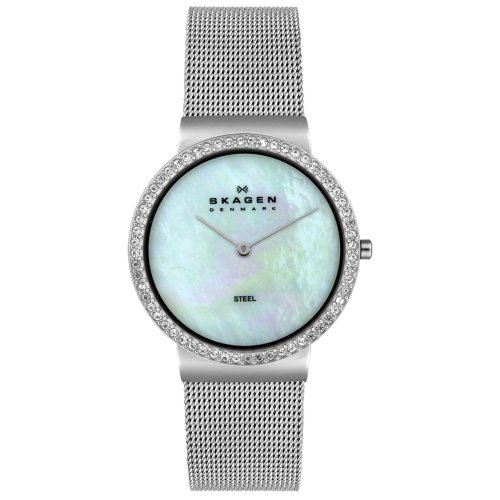 Skagen Women's 644LSSI Crystal Accented Mesh Stainless Steel Watch