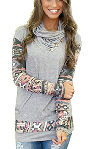 eshion Women Tops Geometric Printed Hoodie Sweatshirt Outerwear Coat