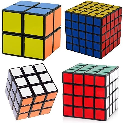 Albero Black Cube Puzzle Bundle Pack,2x2x2,3x3x3,4x4x4,5x5x5 Set,Speed Cube Collection
