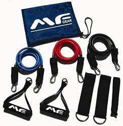 BLOWOUT SALE! 2012 Maximum Fitness Gear HEAVY DUTY 3pc LATEX Exercise Resistance Bands (ADJUSTABLE LT, MD & HV - 60lbs), BETTER THAN SINGLE BANDS! FREE Workout Guide, FAST SHIPPING! BEST DEAL!
