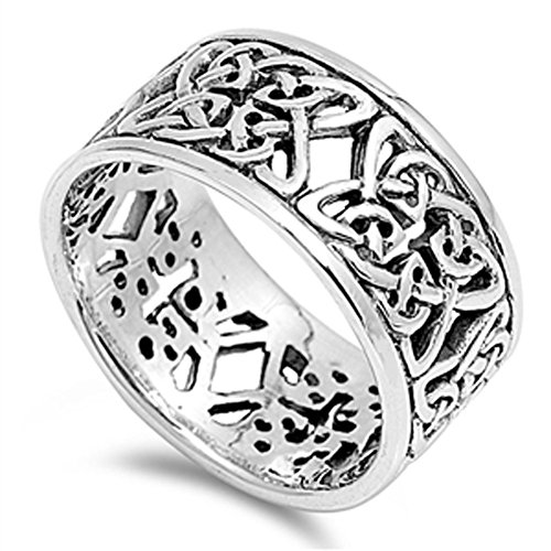 Women's Celtic Knot Eternity Fashion Ring .925 Sterling Silver Band Sizes 7-13