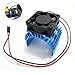 JFtech Aluminum Electric Motor Heat Sink Heatsink 5V Cooling Fan HSP Tamiya Traxxas RC 1/10 Car Truck 540 550 3650 Size Motor