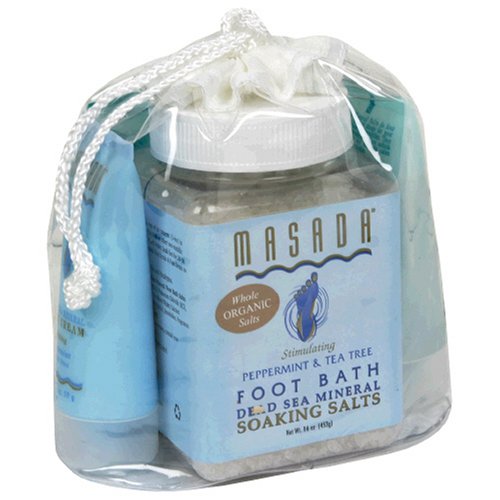 Masada Dead Sea Mineral Bath Luxuries Tote, Peppermint & Tea Tree, 1 tote (Pack of 2) by Masada