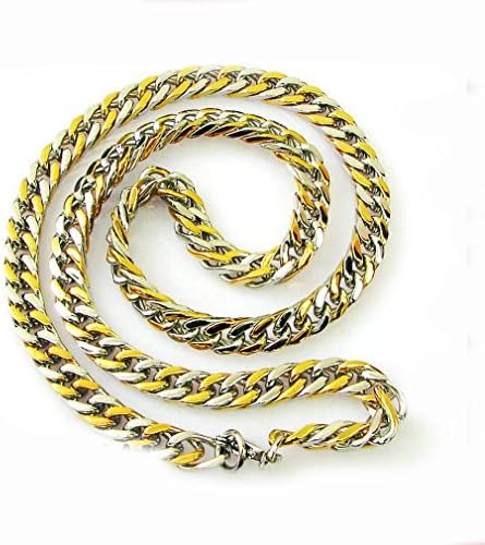 Jewelryfinds Korean Men High-Grade Titanium Steel Rough Horsetail Whip Golden And Silver Necklaces
