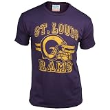 St Louis Rams Men's Retro Vintage T-Shirt (True Navy, Medium)
