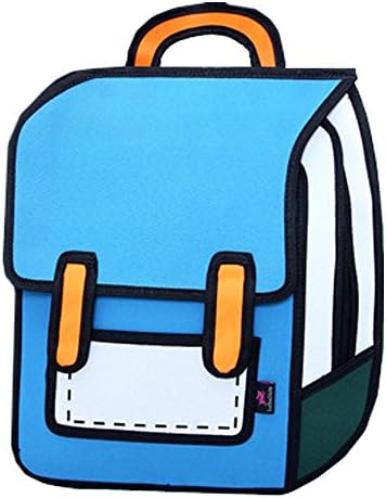 2015 New Design 3D Style 2D Drawing Catoon Comic Paper Bag Kid's Backpack