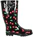 Women's Black Cherry Rubber Rain Boots