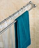 Polder Duo Shower Curtain Rod,Brushed Stainless Steel