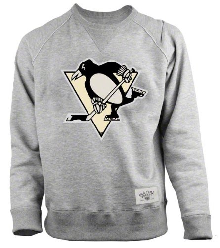 Pittsburgh Penguins Old Time Hockey Grey Allerton Crewneck Sweatshirt