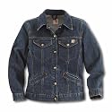 Carhartt Women's Jacket Denim Jacket XL Faded Indigo WJ001