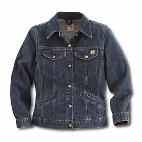 Buy Carhartt Ladies Jacket Denim Jacket Small Faded Indigo - WJ001 by Carhartt