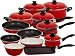 Magefesa Provence Red Gloss Enamel On Steel 16 and 2 Piece, Cookware Set