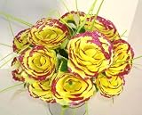 12 Yellow Rose Artificial Silk Flowers Bouquet