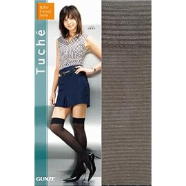 グンゼ Tuche 加藤夏季CasualStyle 全体ラメボーダー 【オーバーニー】 Mサイズ TUS42F