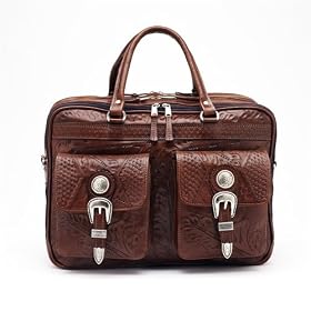American West Oak Leaf Travel Colletion 3 Compartment Briefcase w front pouches and laptop...