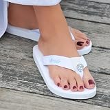 Bride White Flip Flops, Perfect for Wedding, Reception or Honeymoon