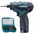Makita DF030DWEX Makita Akkuschrauber DF030DWEX 10,8 V Li-Ion im Koffer mit Zubeh�r, inkl. Bit Box 31 tlg.