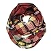 Wrapables Unisex-Adults Plaid Print Infinity Scarf, red/Black, One Size