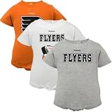 Reebok Philadelphia Flyers Infant White, Ash & Orange 3-Pack Creeper Set