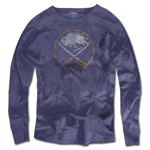 Buffalo Sabres '47 Brand Blue Vintage Logo Scrum Long Sleeve T-Shirt