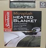 IMAGE OF Sunbeam Microplush Heated Electric Blanket - Queen Size Green