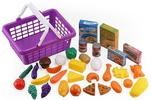 Click n  play 33 pc. kids pretend play grocery shopping play toy …
