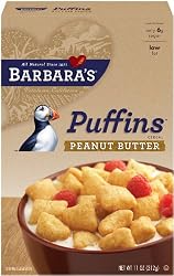 Barbara's Bakery Peanut Butter Puffins Cereal, 11-Ounce Boxes (Pack of 4)