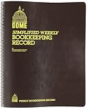 Bookkeeping Record Book Weekly 128 Pages 9 x11 Inches, Brown