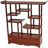 Elegant Beautiful Gift Idea for Her - 20" Japanese Design Small Shelf Unit Netsuke Curio Miniatures Display Stand