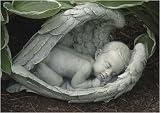 Joseph's Studio Precious Sleeping Baby in Angel Wings Garden Statue 14.25