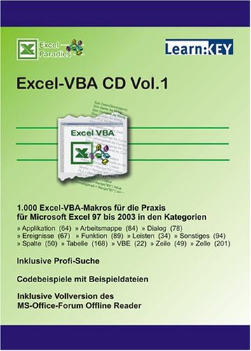 Excel-VBA, 1 CD-ROM 1.000 Excel-VBA-Makros für die Praxis für Microsoft Excel 97 bis 2003