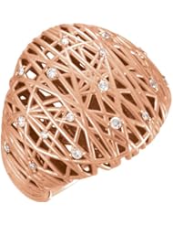 14K Rose Gold Nest-Design Diamond Ring - 0.20 Ct. -- LIFETIME WARRANTY