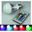 Chilitec LED Gl�hlampe E27 RGB mit Fernbedienung-5W, Abstrahlwinkel 120�, AGL-Form