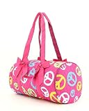 Medium Quilted Peace Sign Duffle Bag - Choice of Colors(Pink/Multi)