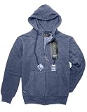 INSOUND Standard Issue Hoodie Sweatshirt MP3 iPod/iPhone Headphone Full Zip Jacket - Heather Cobalt