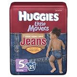 Huggies Little Movers Diapers, Jeans, Size 5 (Over 27 lb), Jumbo, 21 ct.