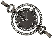 Fontenay - UV358ZDL - Montre Femme - Quartz Analogique - Pierres Synth&eacute;tiques - Bracelet Rigide M&eacute;tal Noir