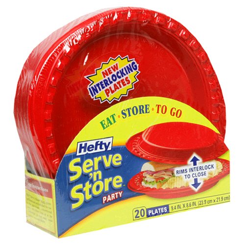 Hefty Serve 'N Store 9.4" x 8.6" Party Interlocking Plates