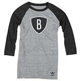 Brooklyn Nets adidas Originals Women's Brooklyn Pride Logo 3/4 Sleeve Raglan Tri-Blend Shirt