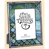 Beautiful Tiffany Style Real Stained Glass Ocean Sky 8 X 10 Picture Frame by Paul Sahlin
