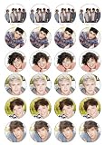 One Direction Style Wafer paper Edible fairy / cup cake Toppers - 40mm Ideal for End of Term and Fetes (not pre cut)