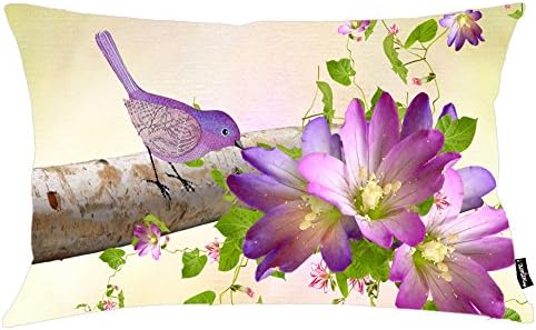 i FaMuRay Flower And Bird Wallpaper Custom Pillowcase Rectangle Cushion Cover Standard Size 20''X26''