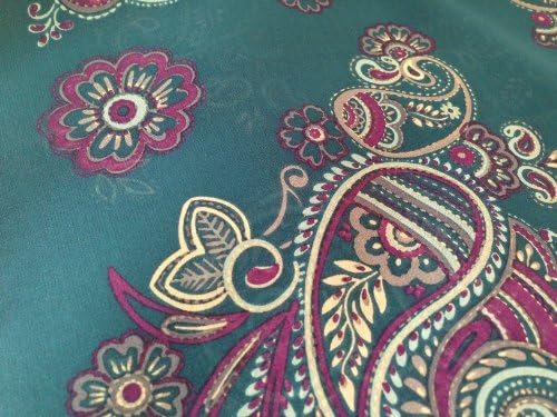 100% Silk Scarf Shawl, Scarfs for Women, Small Square, 20 inch x 20 inch (Green black cbues, bands)