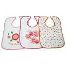 Baby Girls Flowers and Bugs Design Bibs with Velcro Strap (Pack of 3)